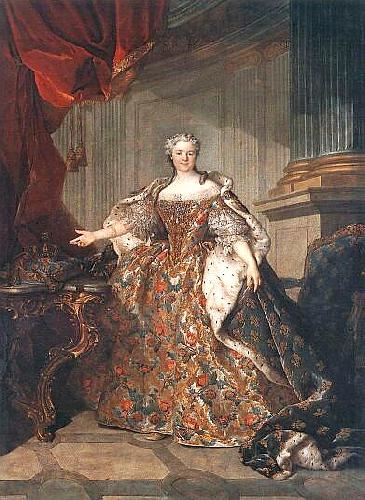 Louis Tocque Portrait of Marie Leszczynska Queen of France Spain oil painting art